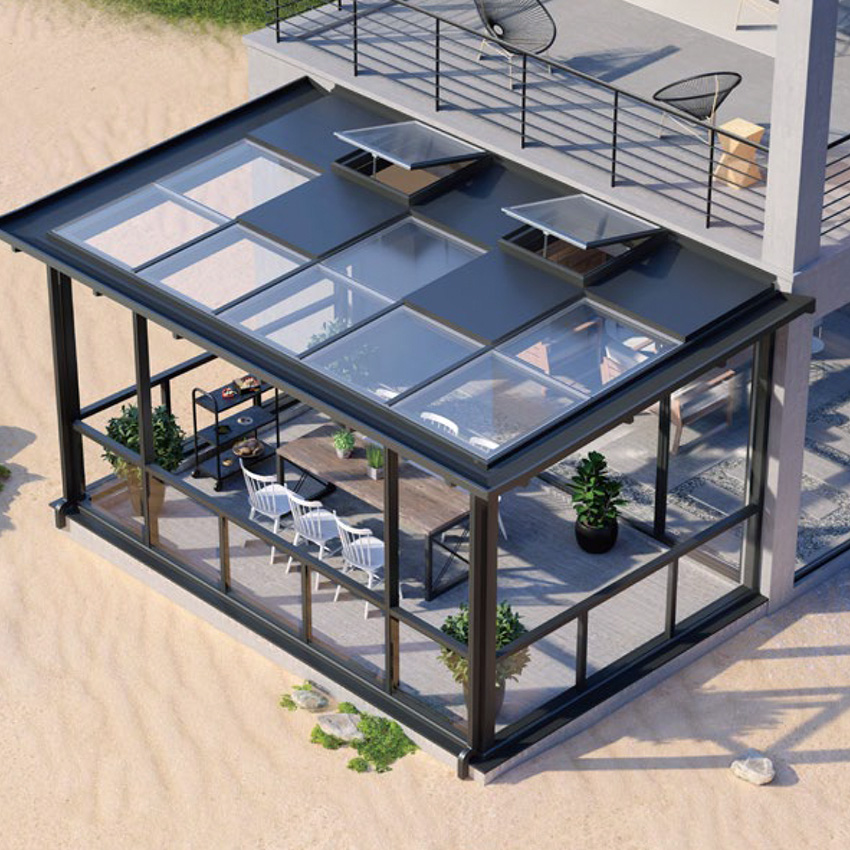 Glass Aluminium sunroom outdoors Kit Glass Houses