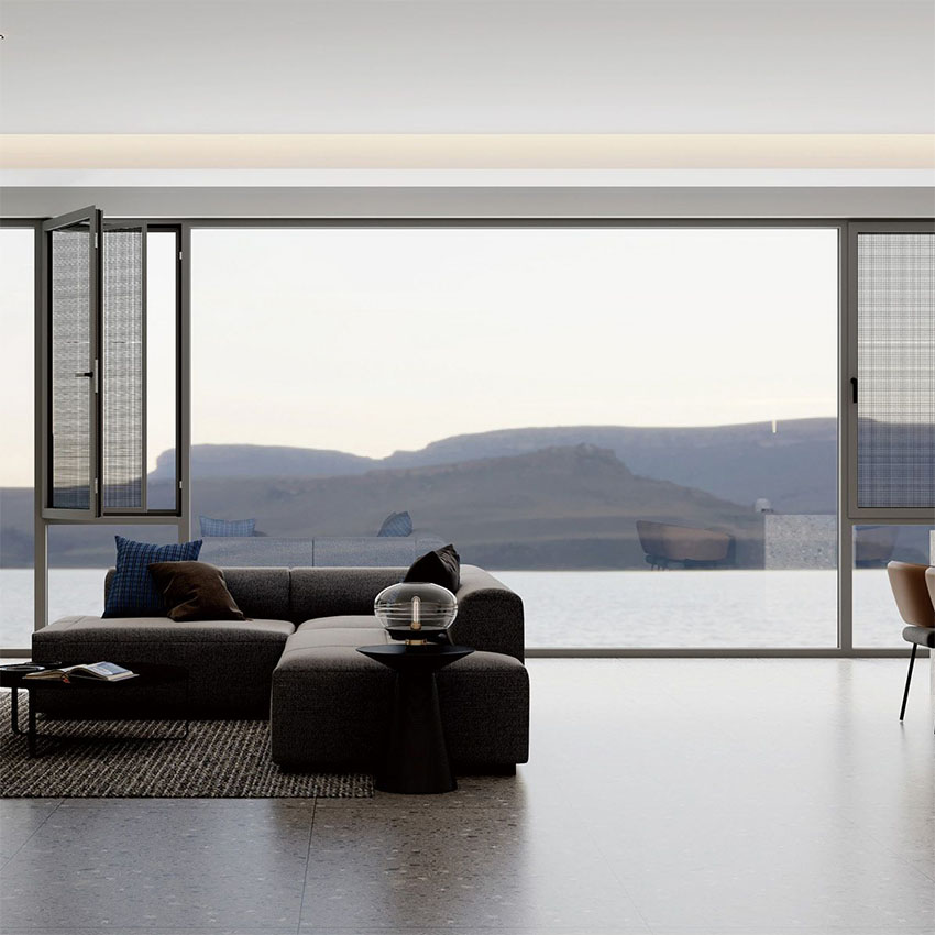 Modern Design Aluminum Alloy 90 Double Inner Casement Windows