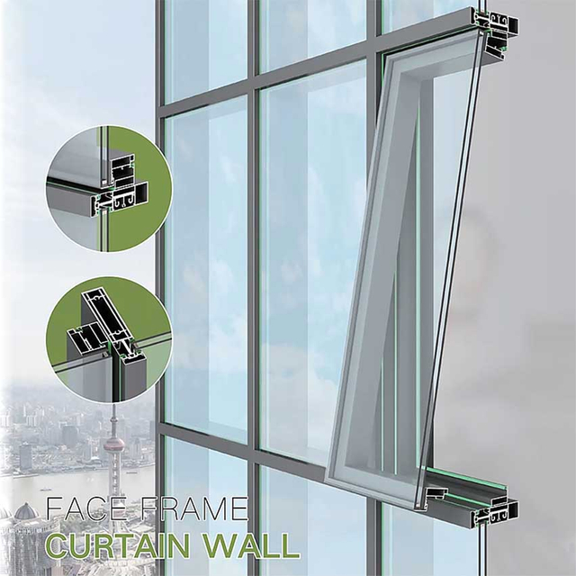 40 Aluminum Extremely Narrow Open Frame Glass Curtain Wall