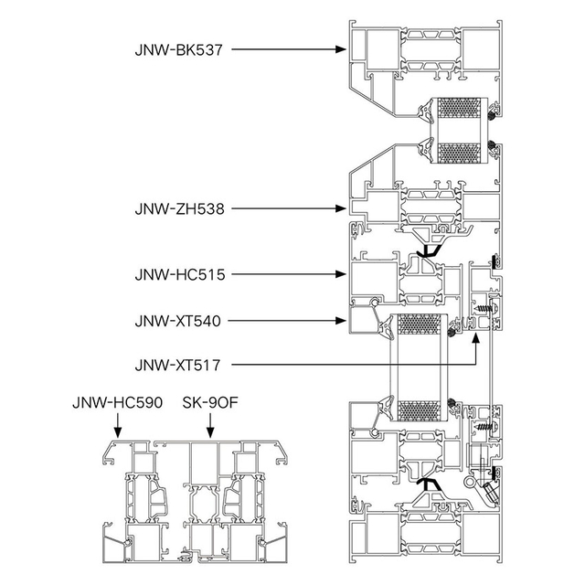 Modern Design Aluminum Alloy 90 Double Inner Casement Windows