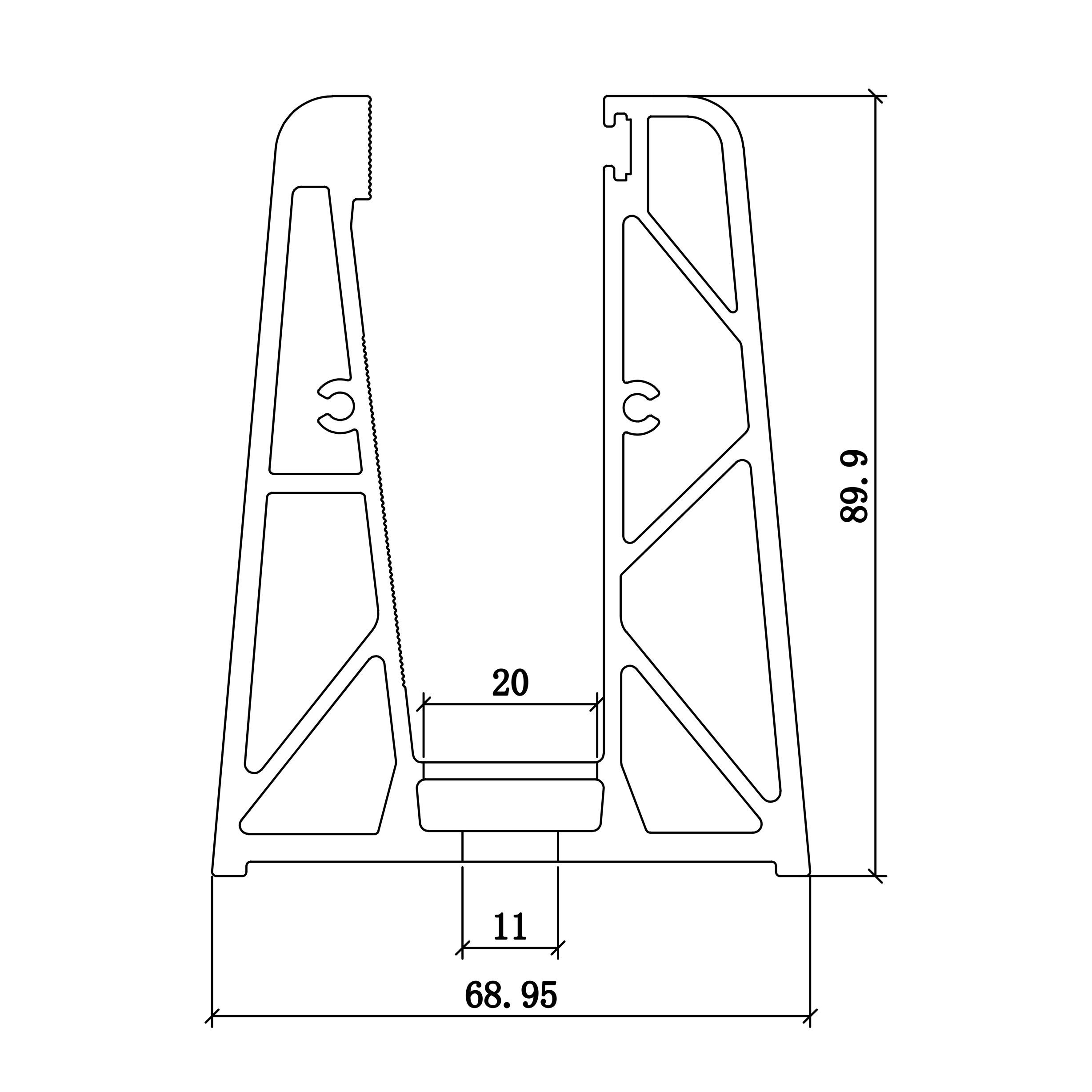 Premium Heavy-Duty Glass Railing Base KZ-300 | For 12mm & 16mm Extra-Strength Tempered Glass
