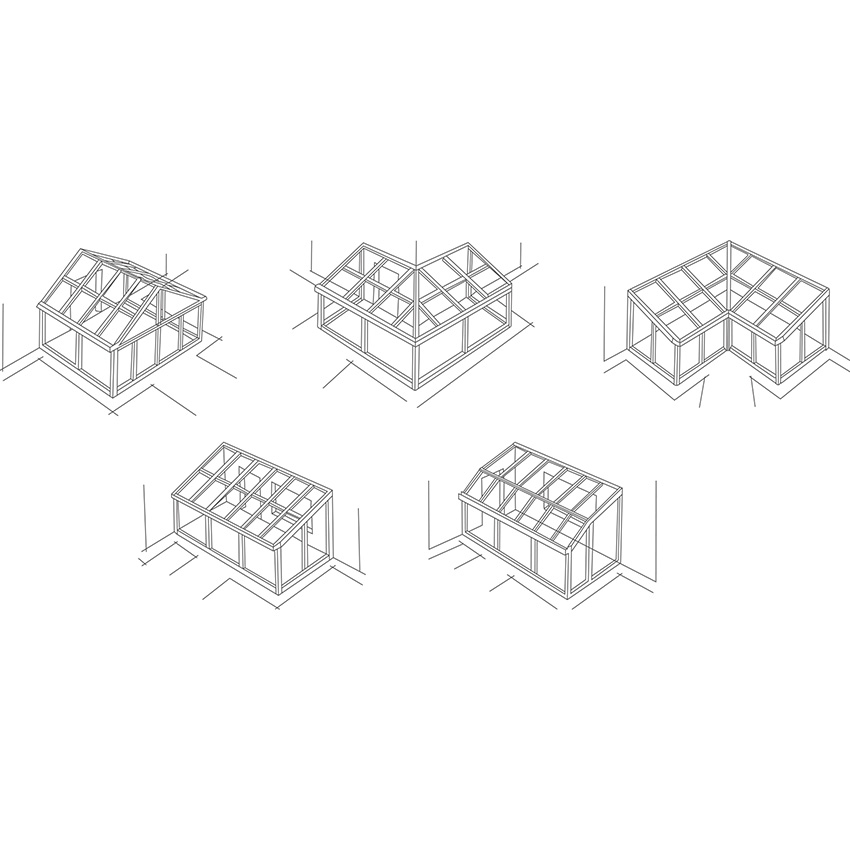 Glass Aluminium sunroom outdoors Kit Glass Houses