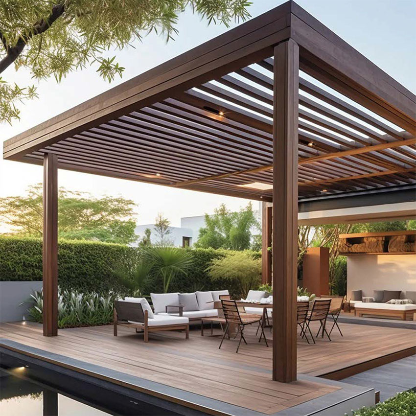 Waterproof Bioclimatic Aluminum Gazebo Garden Pavilion Outdoor Pergolas