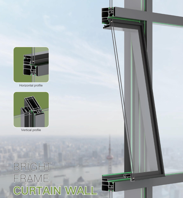 65 Series Economical Exposed Frame Curtain Wall System - Reliable & Cost-Effective Fa&ccedil;ade Solution for Large-Scale Projects