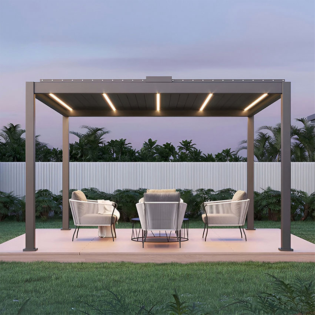 Waterproof Bioclimatic Aluminum Gazebo Garden Pavilion Outdoor Pergolas