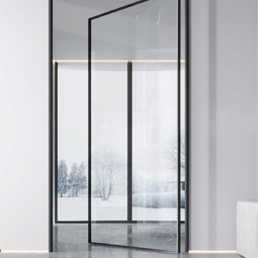 Luxury Villa Modern Aluminum Offset Pivot Glass Doors for Houses