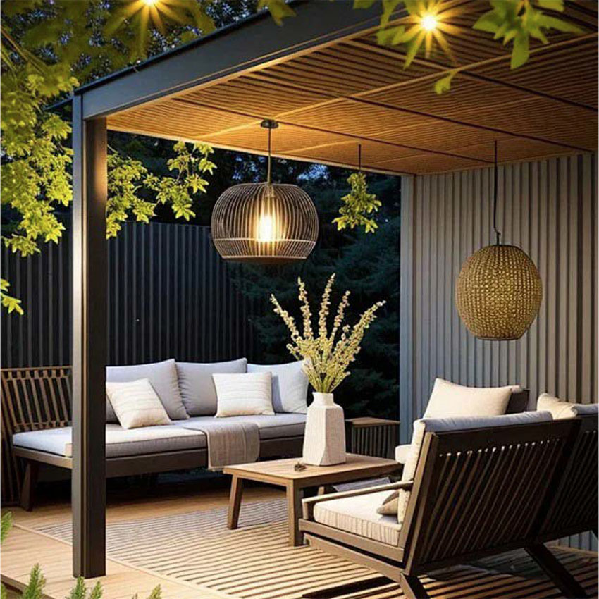 Waterproof Bioclimatic Aluminum Gazebo Garden Pavilion Outdoor Pergolas