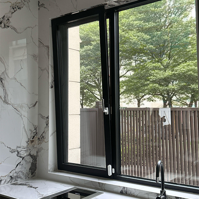 Aluminum Tilt And Turn Insulated Double Casement Windows