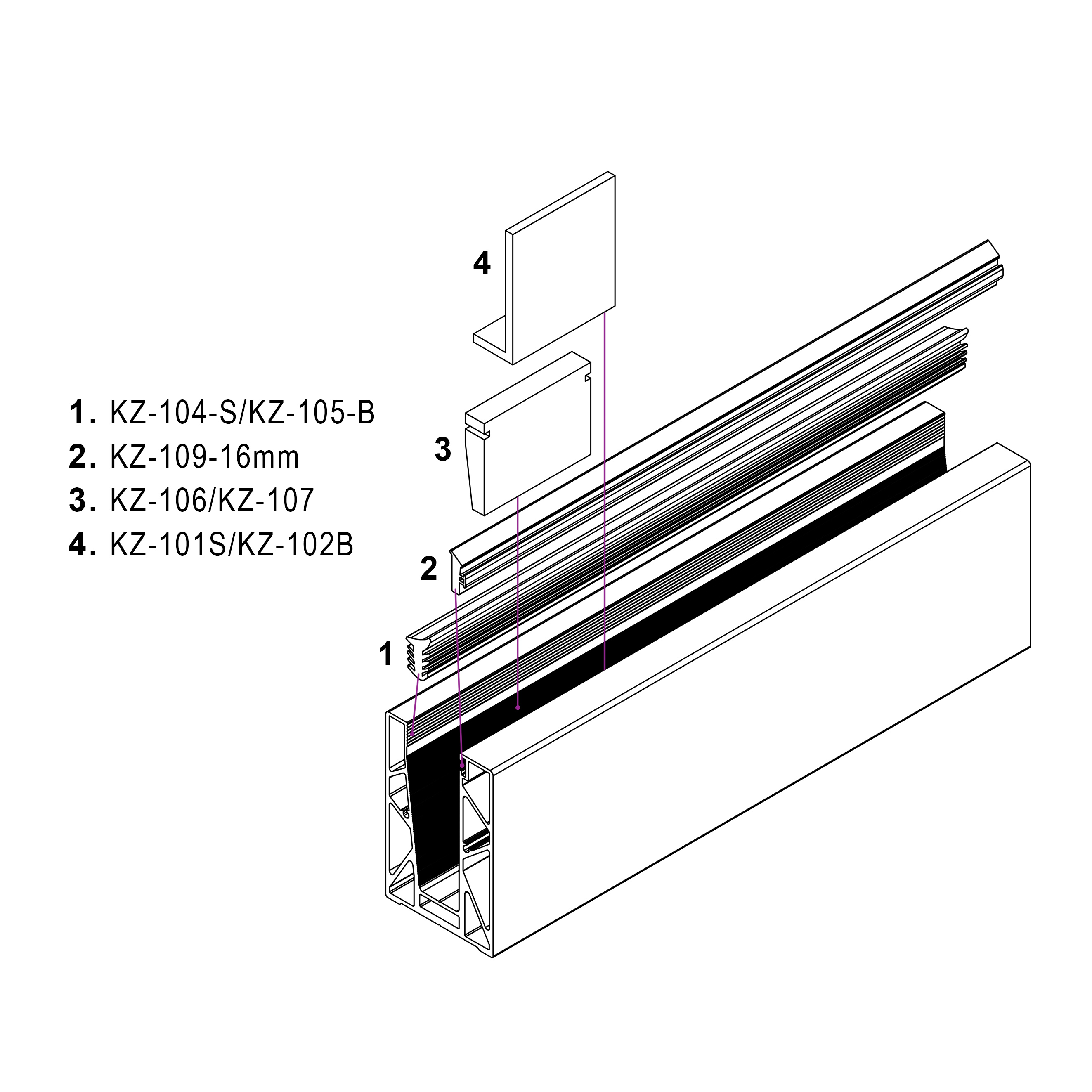 KZ-500 U-Channel Glass Railing System | Sleek Design for 10-16mm Glass, Complete Installation Solution