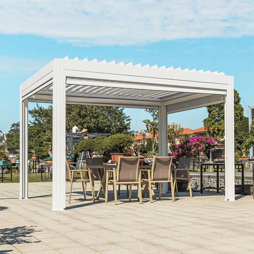 Waterproof Bioclimatic Aluminum Gazebo Garden Pavilion Outdoor Pergolas