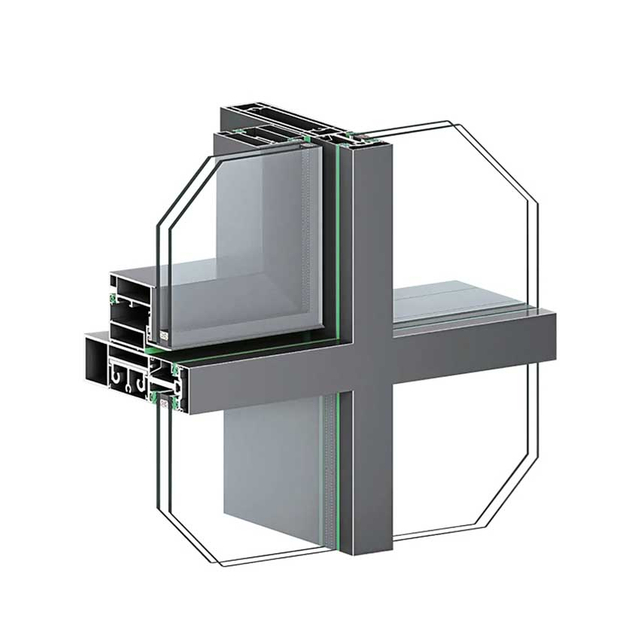 40 Aluminum Extremely Narrow Open Frame Glass Curtain Wall
