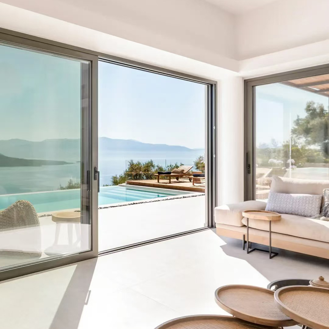 Aluminum Panoramic Sliding Door Energy Efficient Double Glazing & Silent Operation