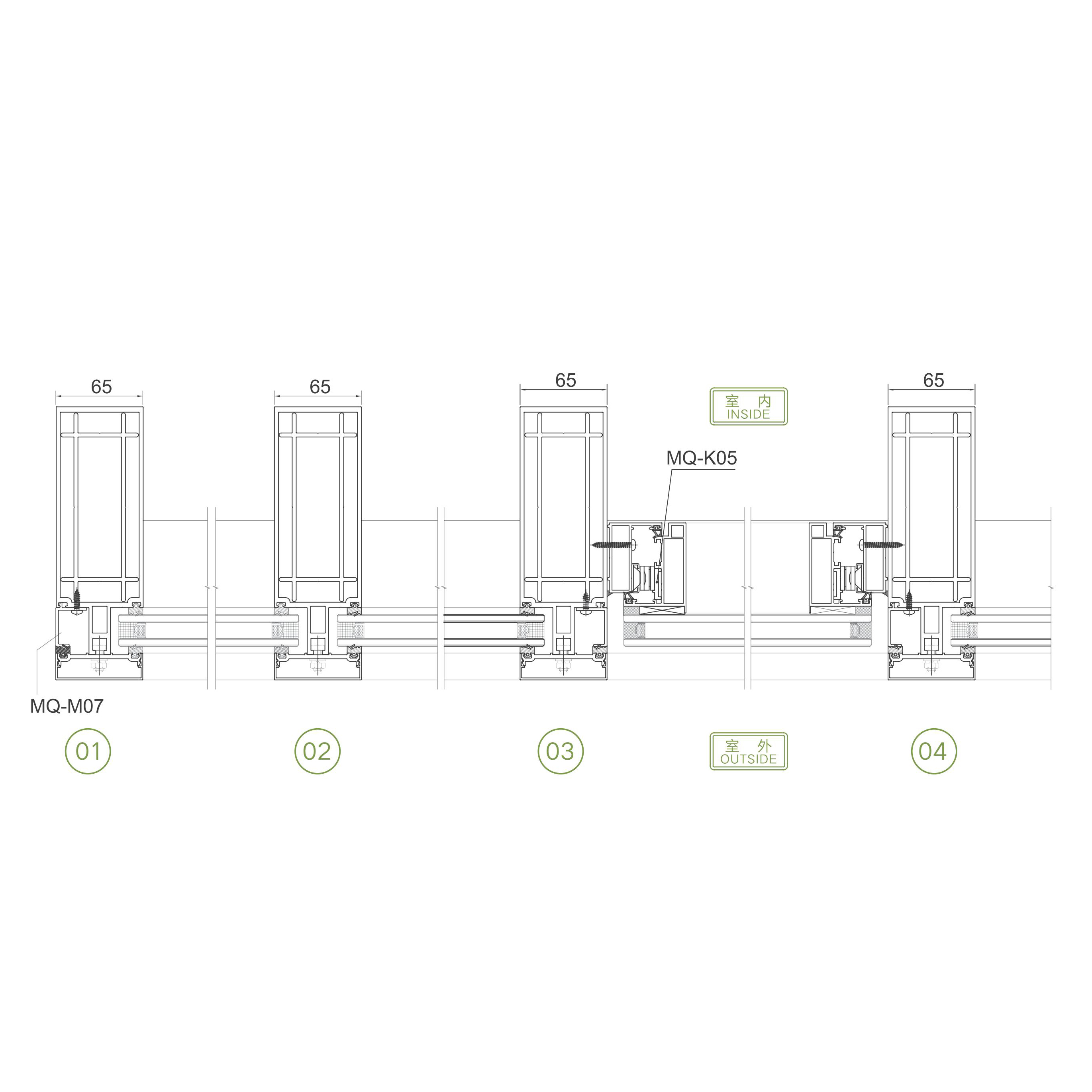 65 Series Economical Exposed Frame Curtain Wall System - Reliable & Cost-Effective Façade Solution for Large-Scale Projects
